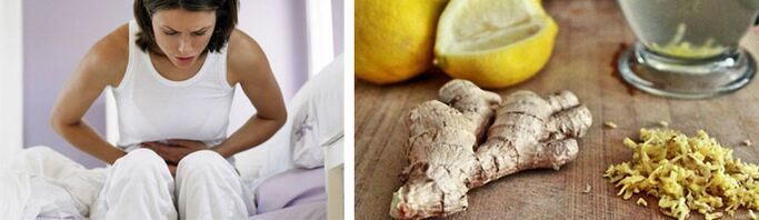 dolori addominali dovuti a parassiti e zenzero con limone per rimuoverli